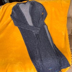 Blue and white rock and republic extra large long cardigan with high slits